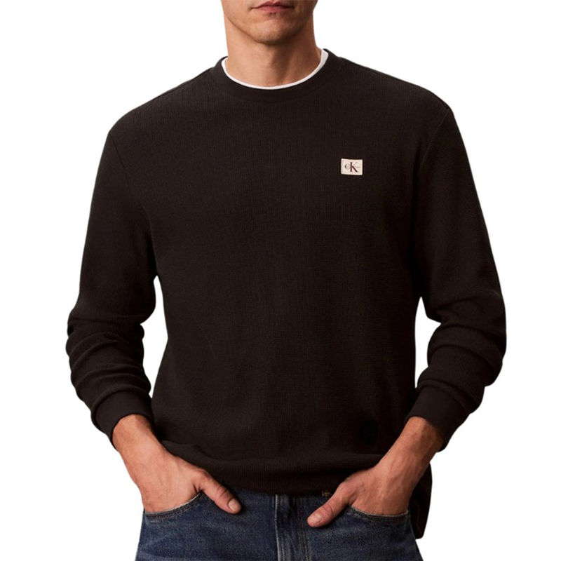 Muška majica Calvin Klein LS WAFFLE BADGE CREWNK TEE