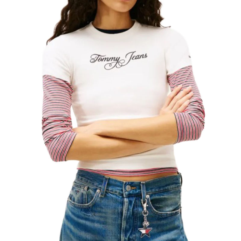 Ženska majica Tommy Hilfiger tjw slim ess logo 1 rib tee ext