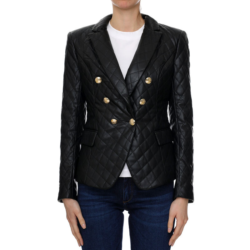 Ženski sako Guess JEANS LS ZIZA QUILTED PU BLAZER