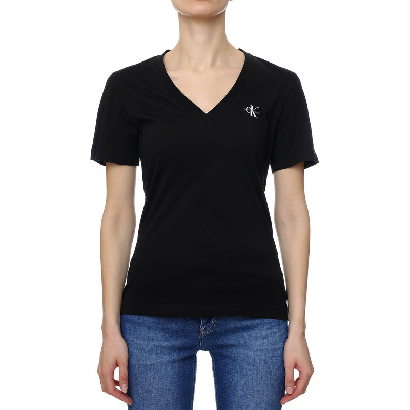 Ženska majica Calvin Klein MICRO MONOLOGO SLIM V-NECK TEE