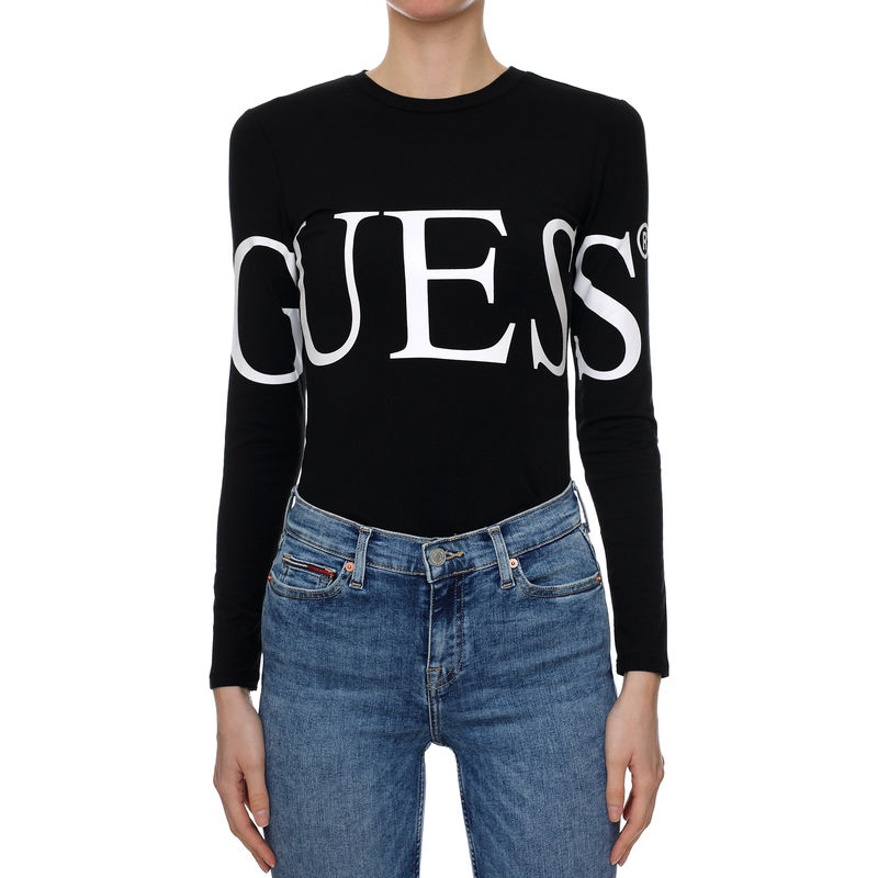 enska majica Guess JEANS LS LOGO BODYSUIT