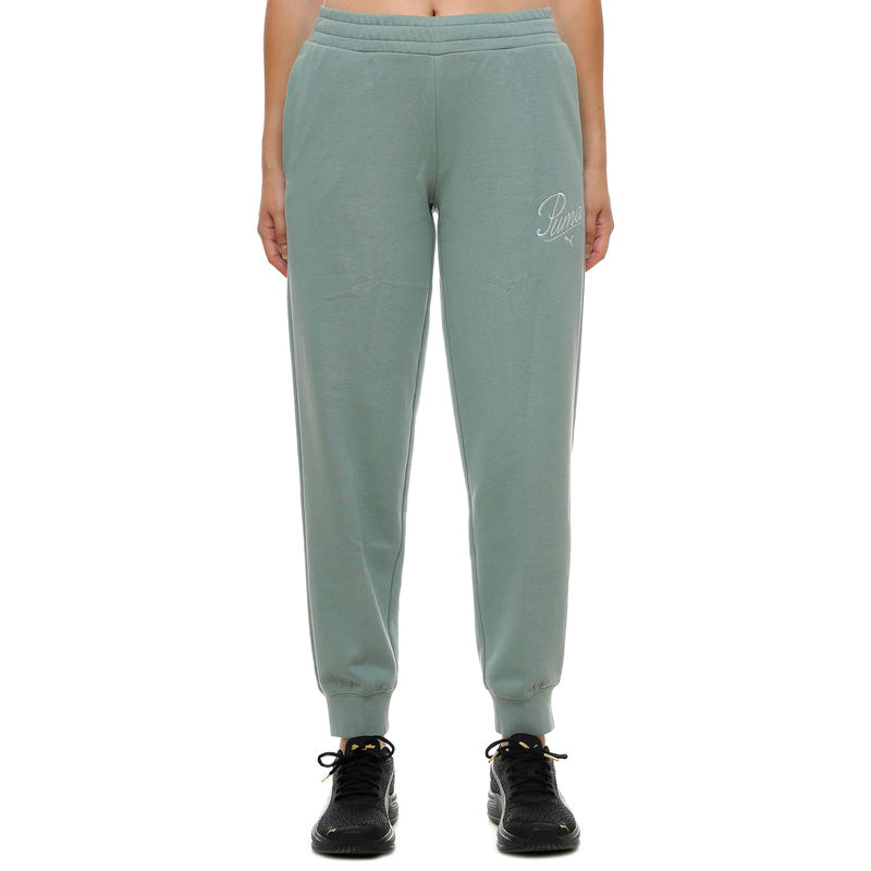Ženska trenerka donji dio Puma ESS SCRIPT Comfort Sweatpants TR cl