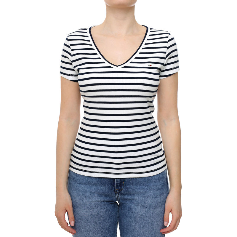 Ženska majica Tommy Hilfiger TJW SLIM ESSENTIAL RIB V SS
