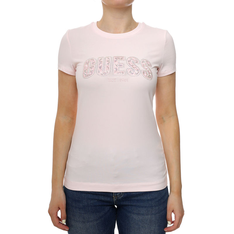 Ženska majica Guess CN SS LOGO LACE TEE