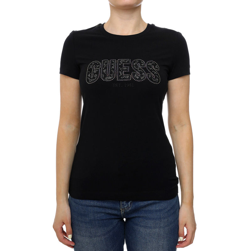 Ženska majica Guess CN SS LOGO LACE TEE