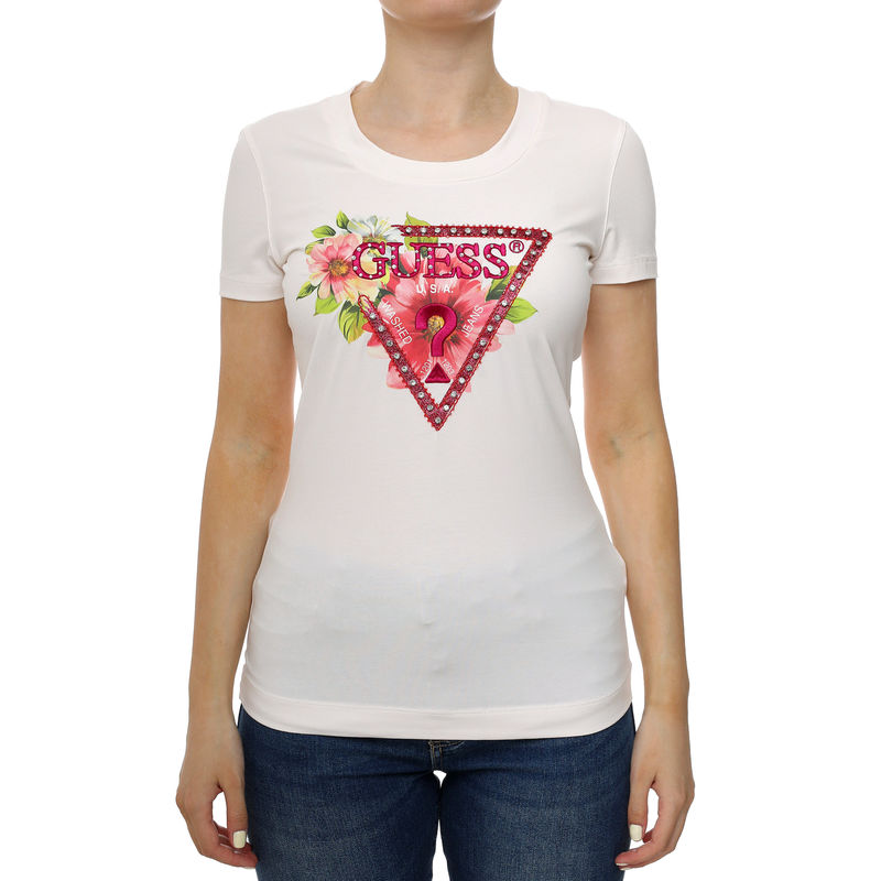 Ženska majica Guess SS CN TRIANGLE BEADS TEE