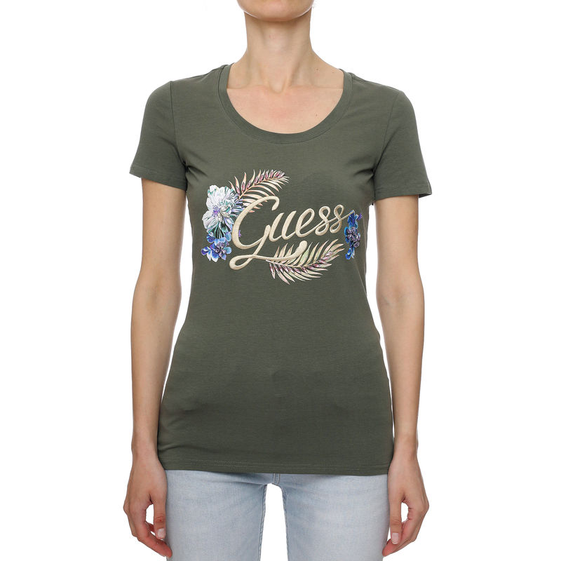 Ženska majica Guess Ss Rn Embellish Logo Tee