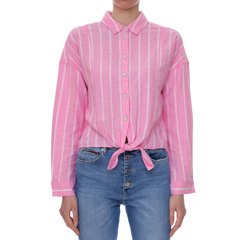 Ženska košulja Tommy Hilfiger RELAXED FRONT KNOT SHIRT