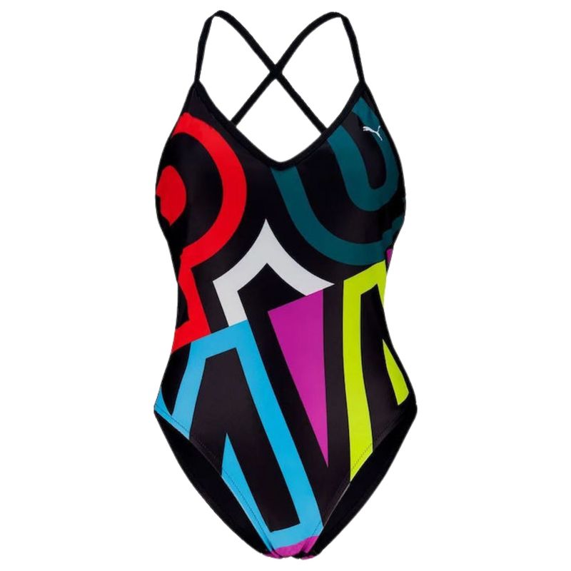 Ženski kupaći Puma SWIM WOMEN PLACED PRINT SWIMSUIT 1P