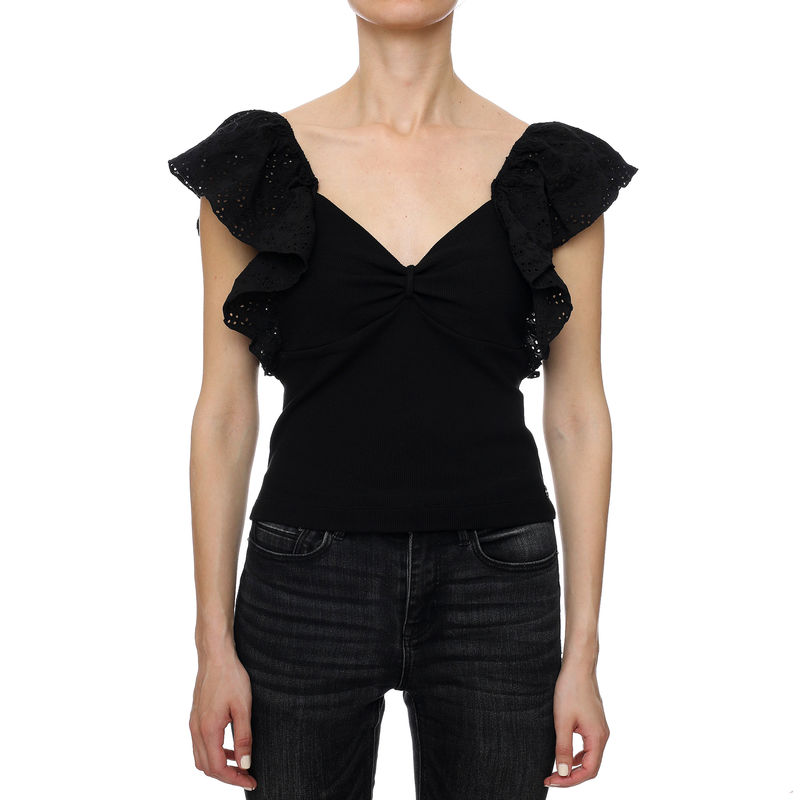 Ženska majica Guess Ruffle Slv Raina Top