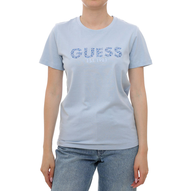 Ženska majica Guess STUDS SCRIPT TEE