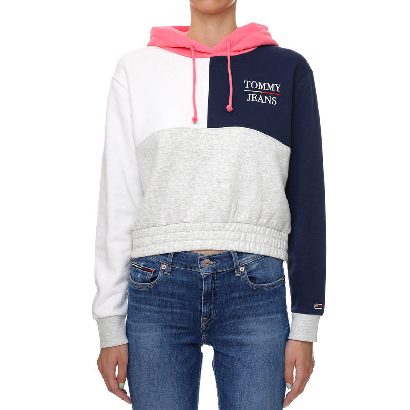 Ženski duks Tommy Hilfiger CROP COLORBLOCK LOGO HOODIE