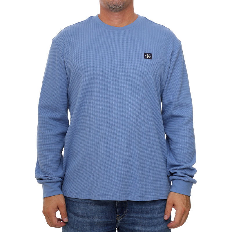 Muška majica Calvin Klein LS WAFFLE BADGE CREWNK TEE