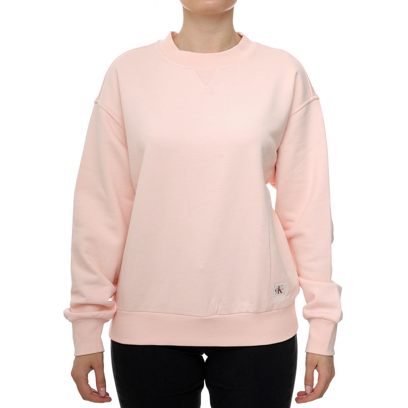 Ženski duks Calvin Klein A- LS BADGE LOGO TERRY CREW NK