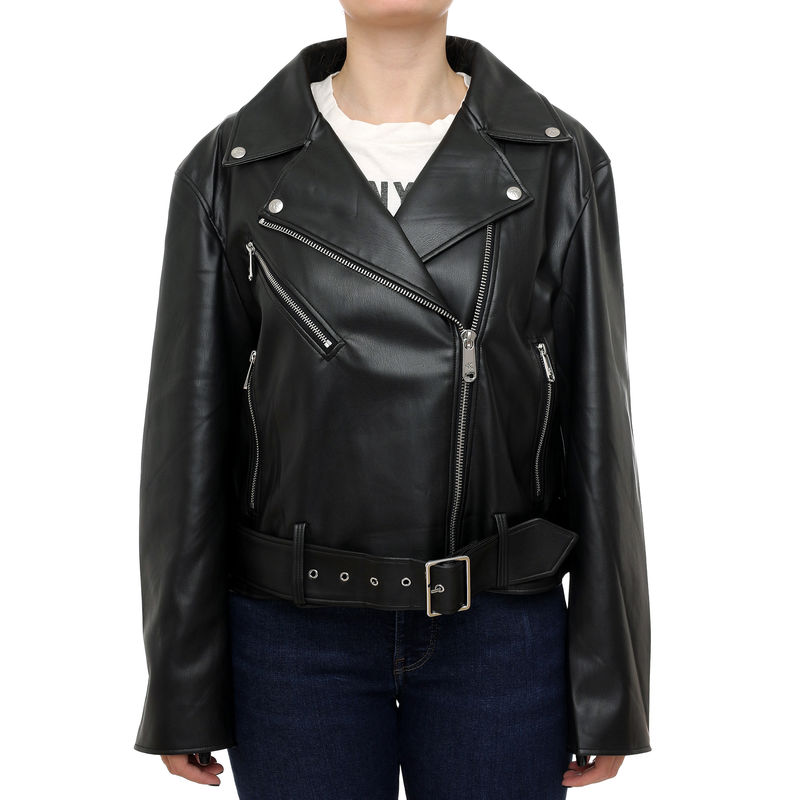 Ženska jakna Calvin Klein FAUX LEATHER MOTO JACKET W/BELT