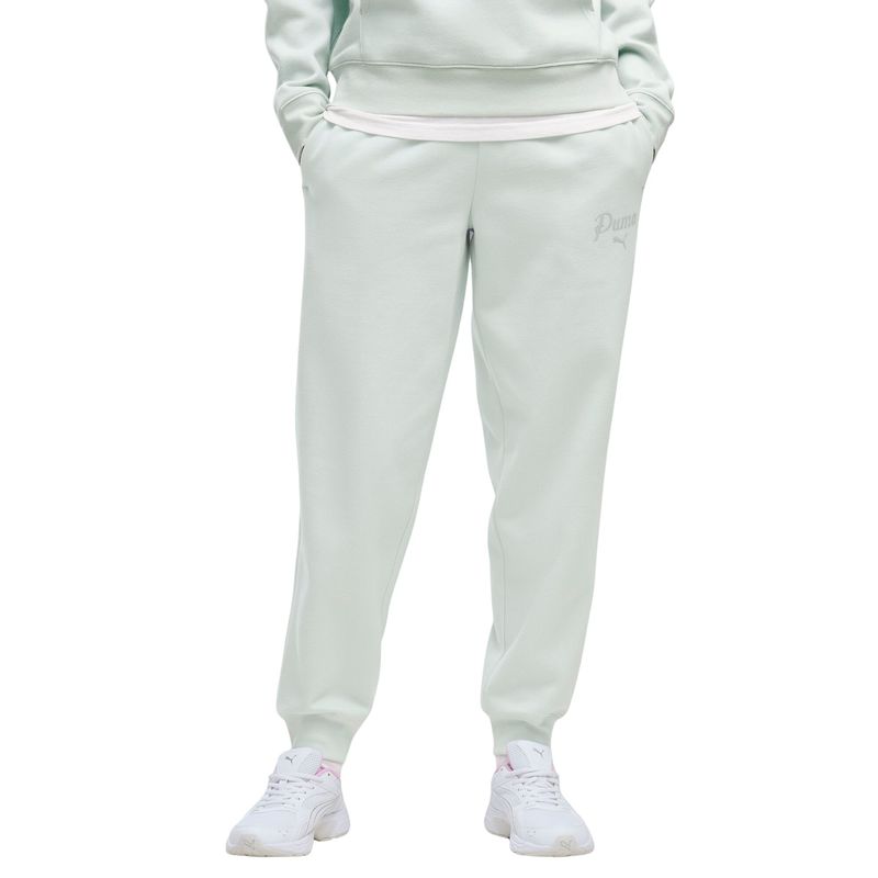 Ženska trenerka donji dio Puma ESS SCRIPT Comfort Sweatpants FL cl