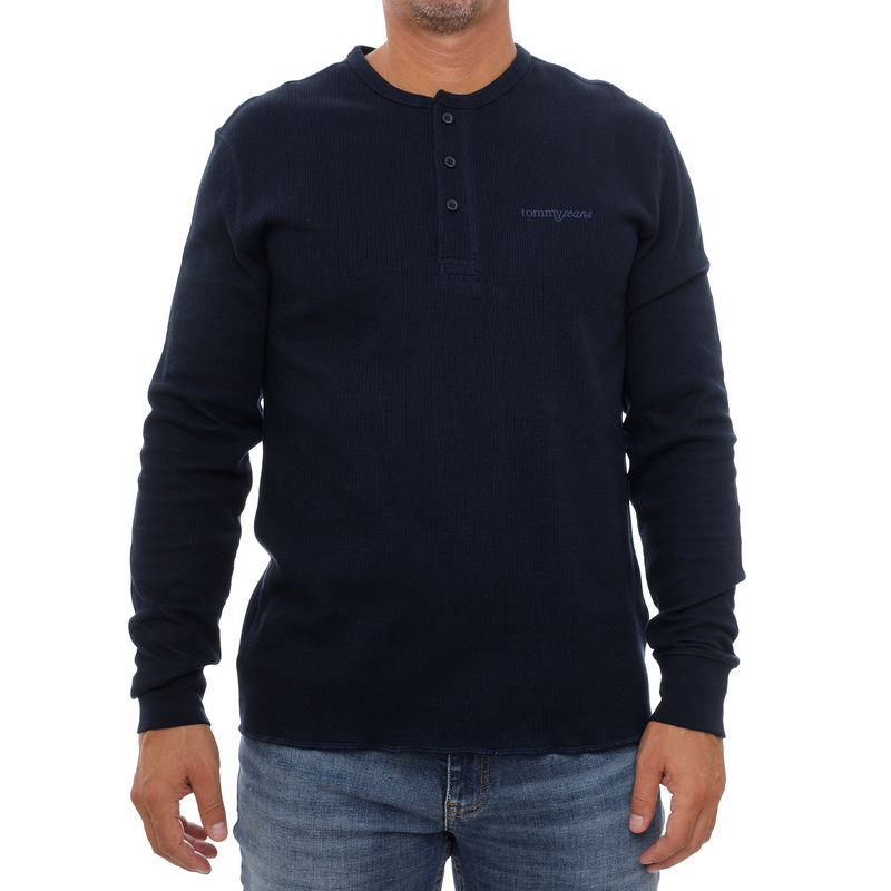 Muška majica Tommy Hilfiger TJM SLIM WAFFLE SCRIPT HENLEY