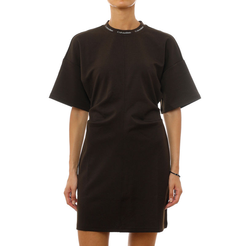 Ženska haljina Calvin Klein ss logo rib interlock t-shirt dr