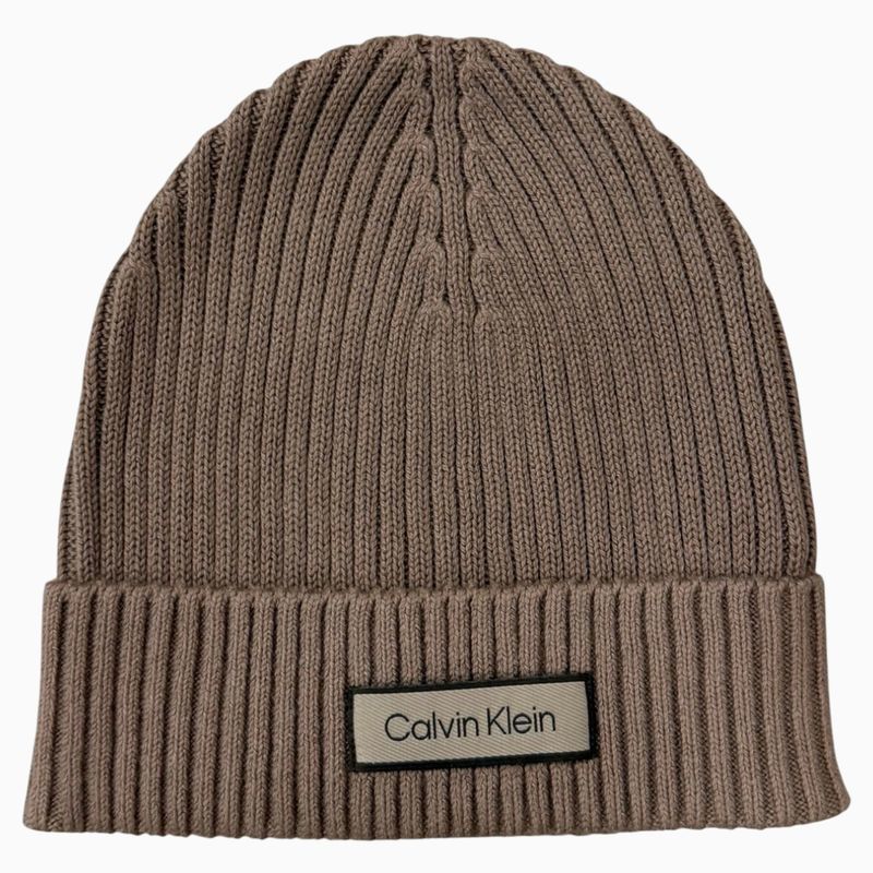 Muška kapa Calvin Klein patch chunky rib cotton beanie
