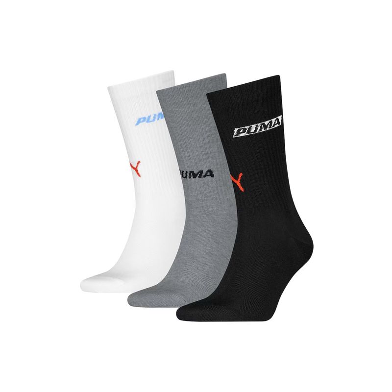 Unisex čarape Puma UNISEX LOGO STACKING CREW SOCK 3P