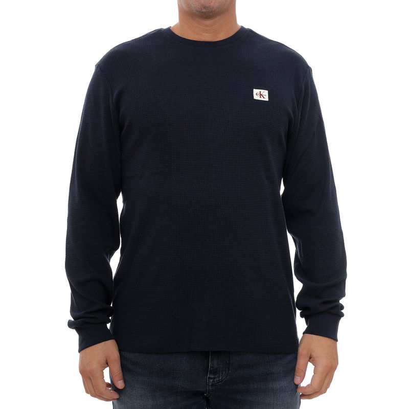 Muška majica Calvin Klein LS WAFFLE BADGE CREWNK TEE