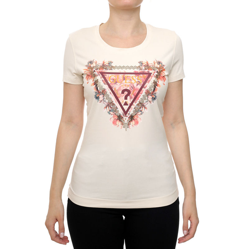 Ženska majica Guess SS TRIANGLE FLOWERS TEE