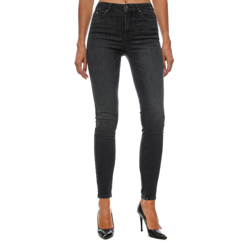 Ženske farmerke Karl Lagerfeld BLACK SKINNY DENIM LOGO PANTS