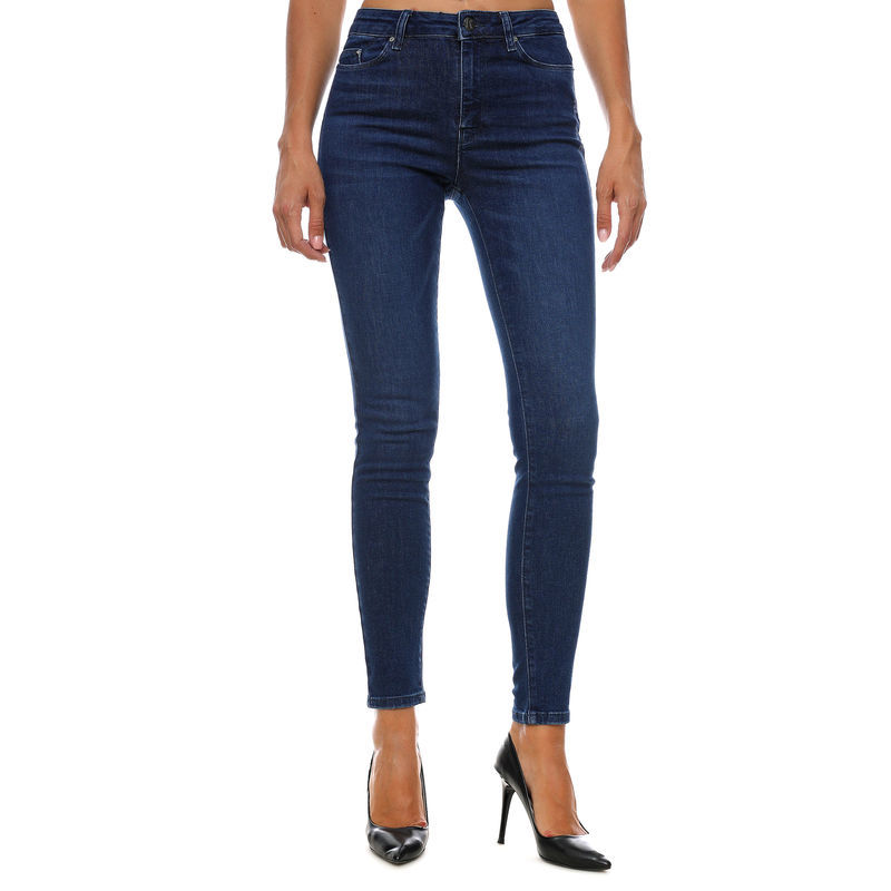 Ženske farmerke Karl Lagerfeld BLUE SKINNY DENIM LOGO PANTS