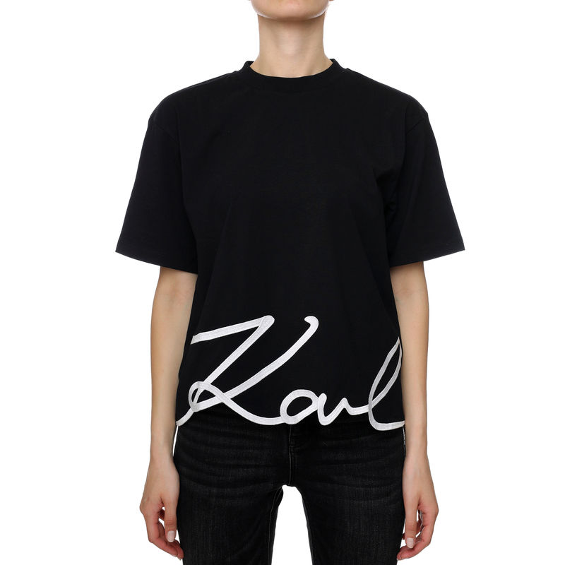 Ženska majica Karl Lagerfeld KARL SIGNATURE HEM T-SHIRT