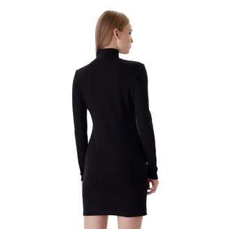 Ženska haljina Calvin Klein ls woven label 2x2 rib mini dres