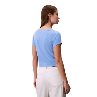 Ženska majica Calvin Klein woven label 2x2 baby rib baby te