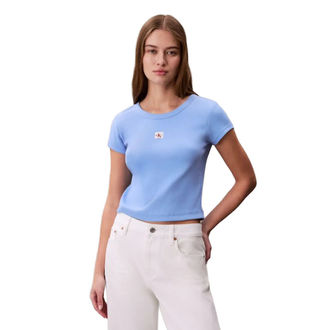 Ženska majica Calvin Klein woven label 2x2 baby rib baby te