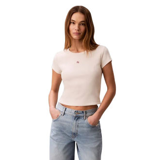 Ženska majica Calvin Klein woven label 2x2 baby rib baby te