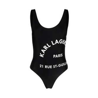 Ženski kupaći Karl Lagerfeld Logo Print Swimsuit