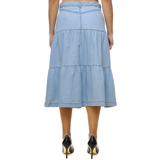 Ženska suknja Tommy Hilfiger Chambray Tiered Midi Skirt