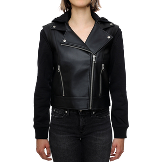 Ženska jakna Calvin Klein FAUX LEATHER JERSEY MIX BIKER