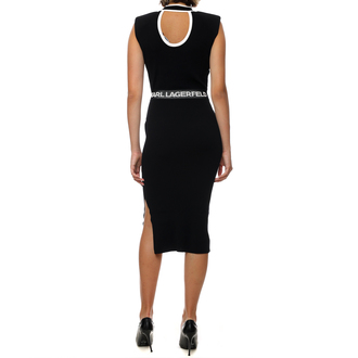 Ženska haljina Karl Lagerfeld Slvs High Neck Knit Dress