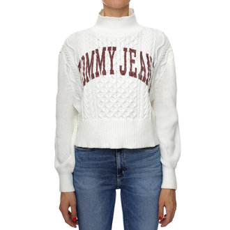 Ženski džemper Tommy Hilfiger TJW CROP COLLEGE CABLE SWEATER