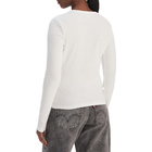 Ženska majica Calvin Klein ls woven label 2x2 rib crew top