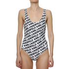 Ženski kupaći Karl Lagerfeld Logo Print Swimsuit