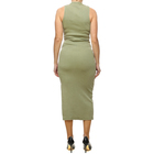 Ženska haljina Calvin Klein Washed Rib Label Long Dress