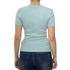 Ženska majica Calvin Klein WOVEN LABEL RIB FITTED TEE