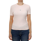 Ženska majica Calvin Klein WOVEN LABEL RIB FITTED TEE